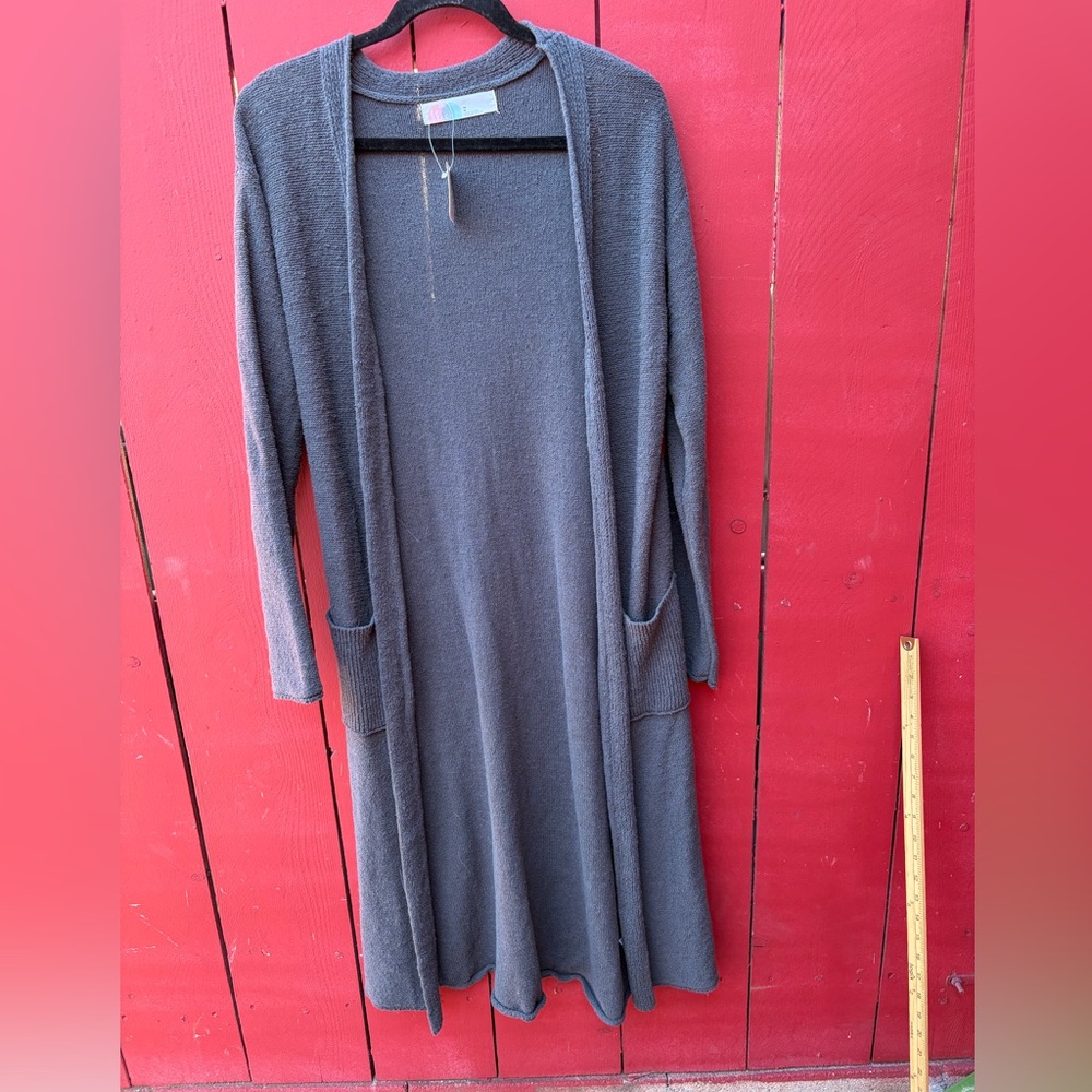 Free People FP Beach Long Open Front Cardigan Duster